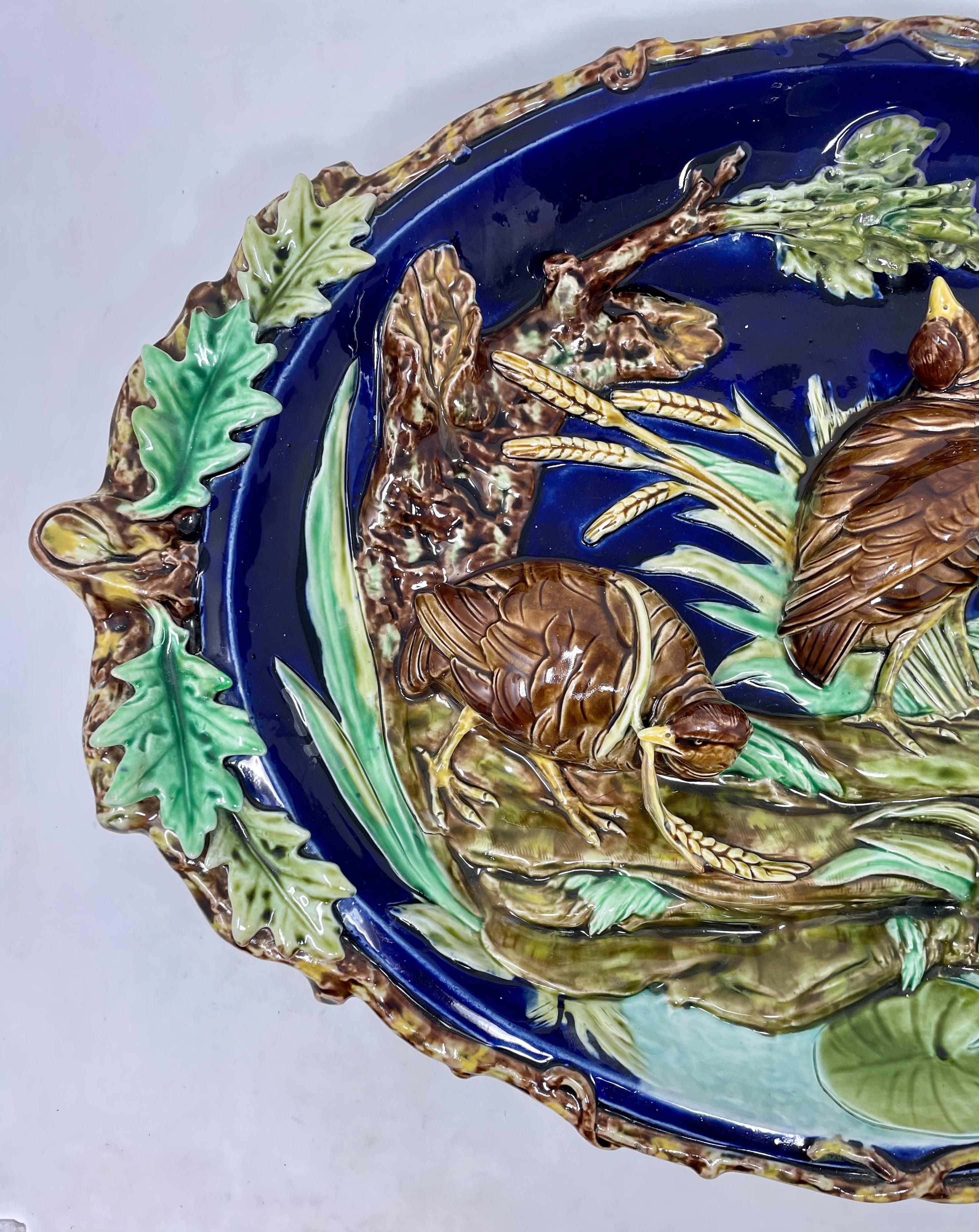 Antique French Majolica Platter circa 1890 In Good Condition For Sale In New Orleans, LA