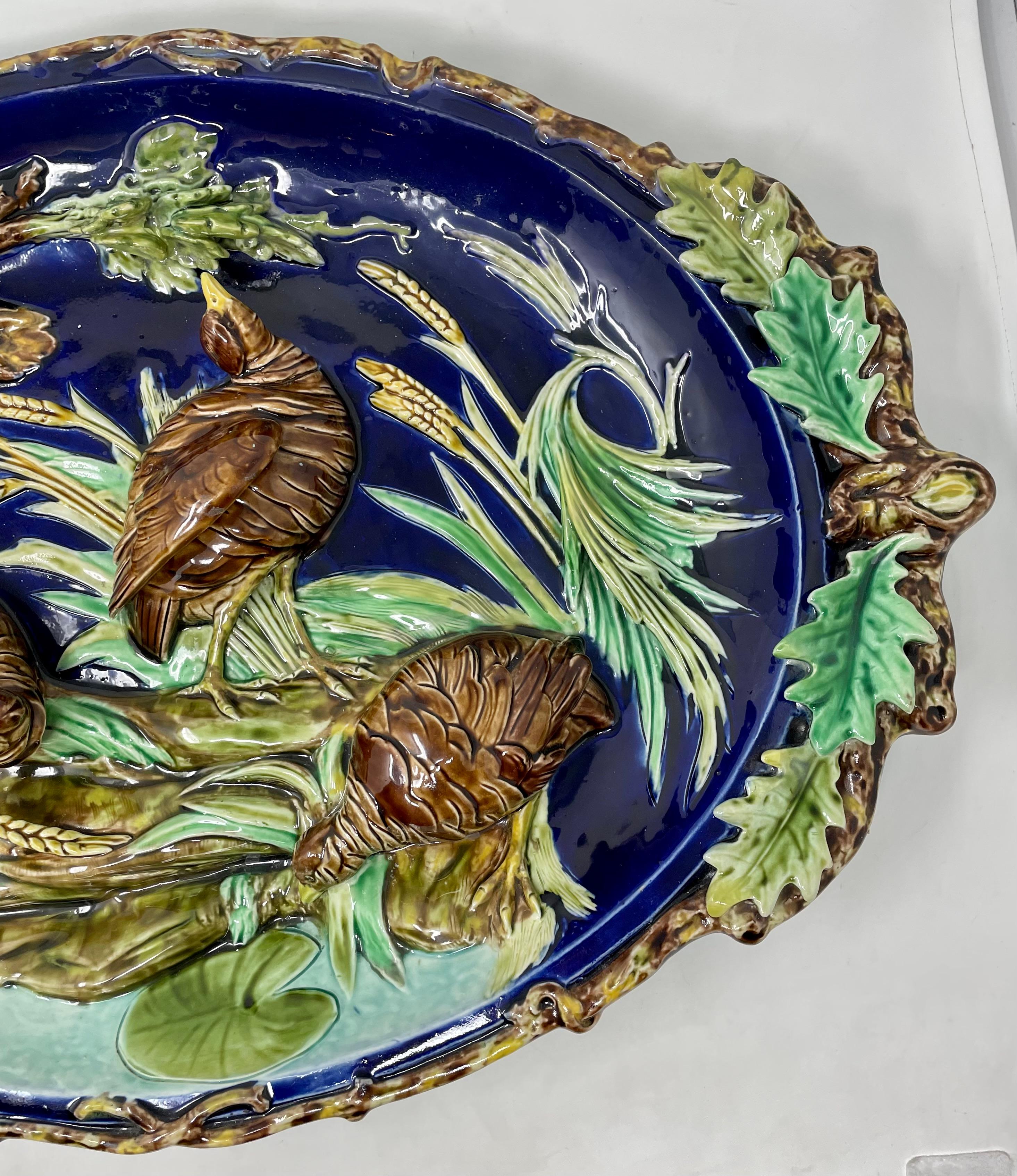 19th Century Antique French Majolica Platter circa 1890 For Sale