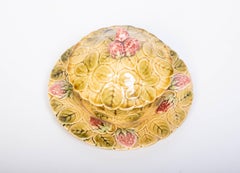 Antique French Majolica Sarreguemines Preserve Pot C.1920