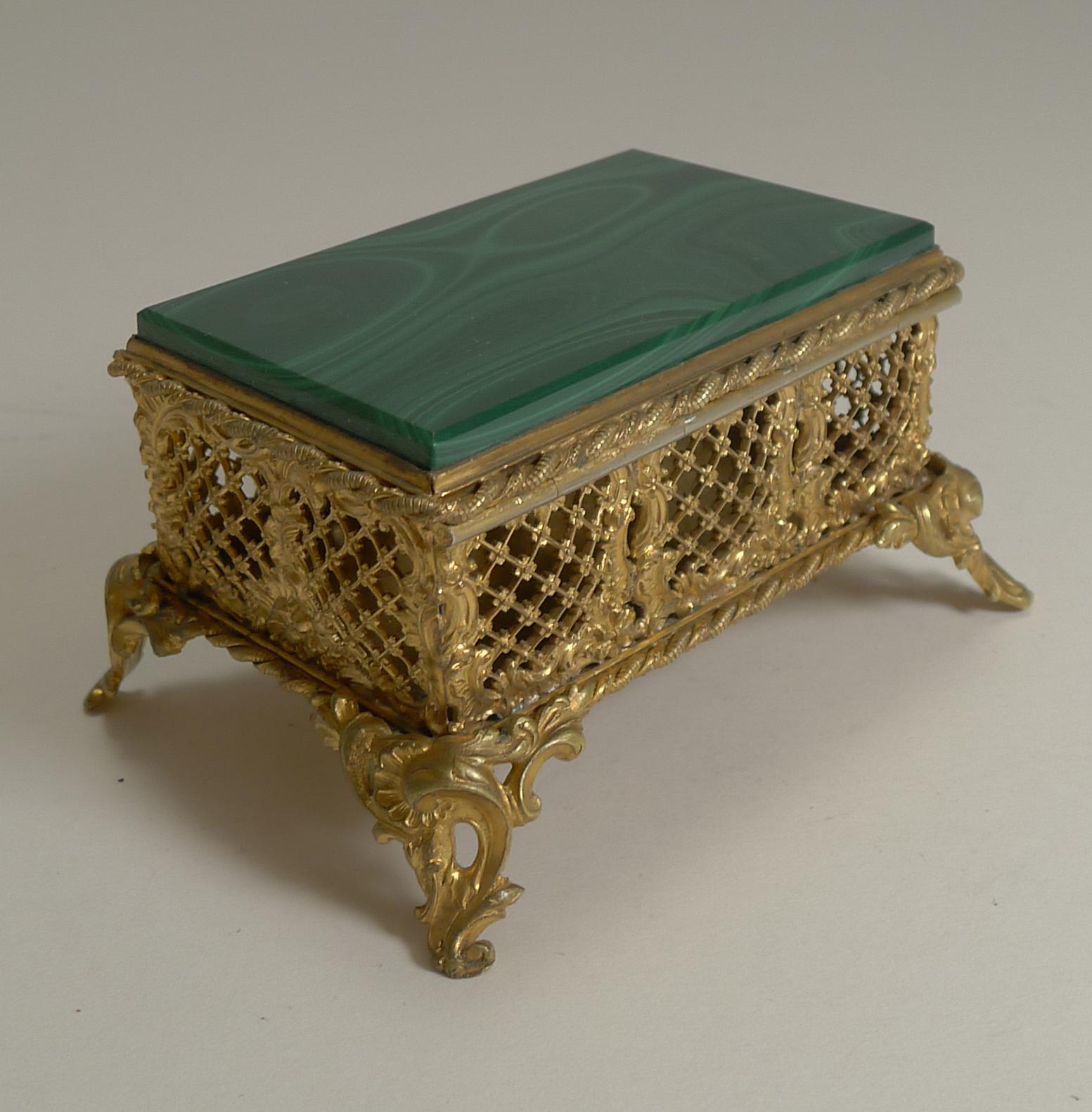 Late 19th Century Antique French Malachite Box, circa 1890