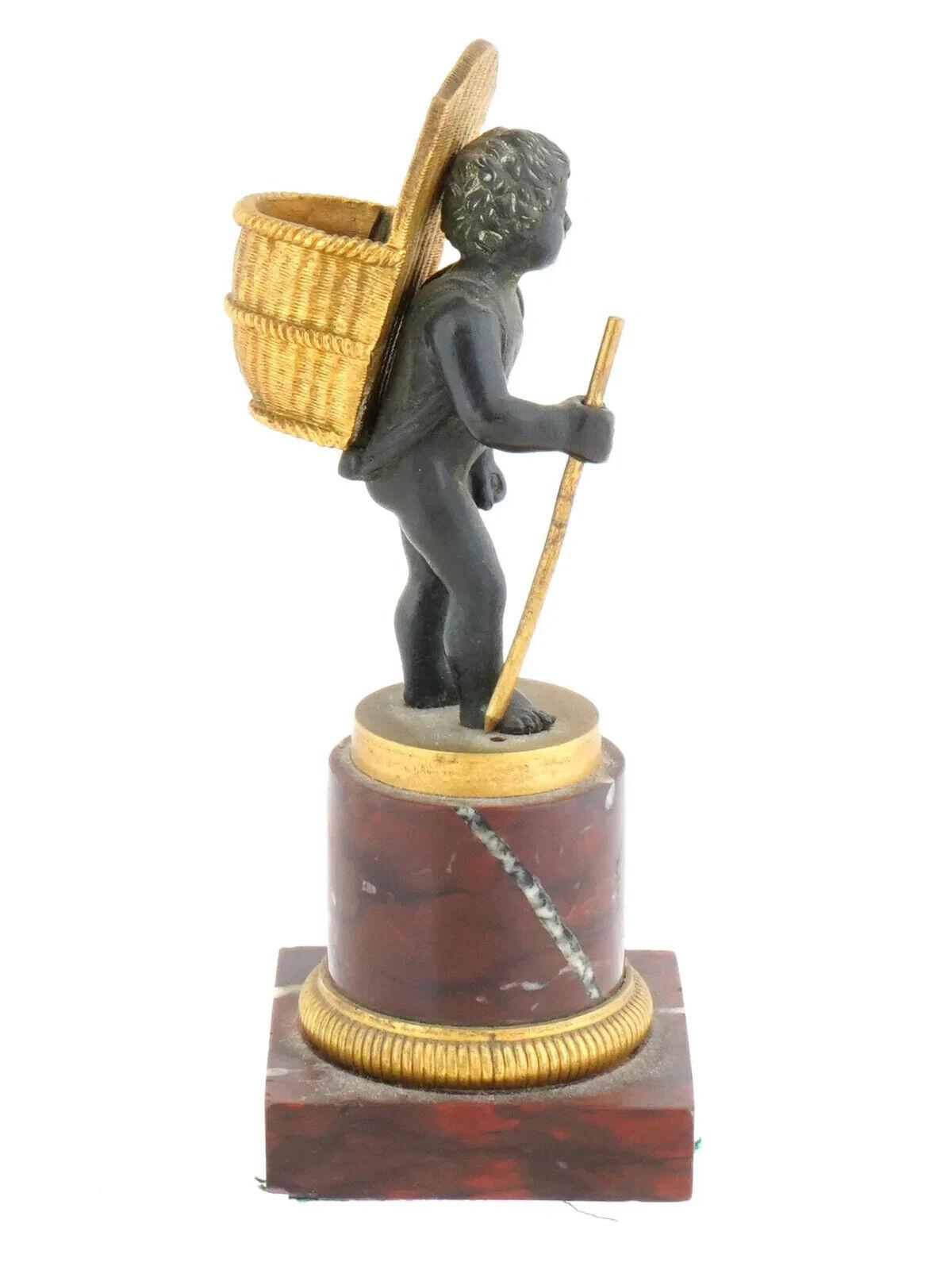 Antique French Manner Bronze Sculptural Match Holder In Good Condition In Long Island City, NY