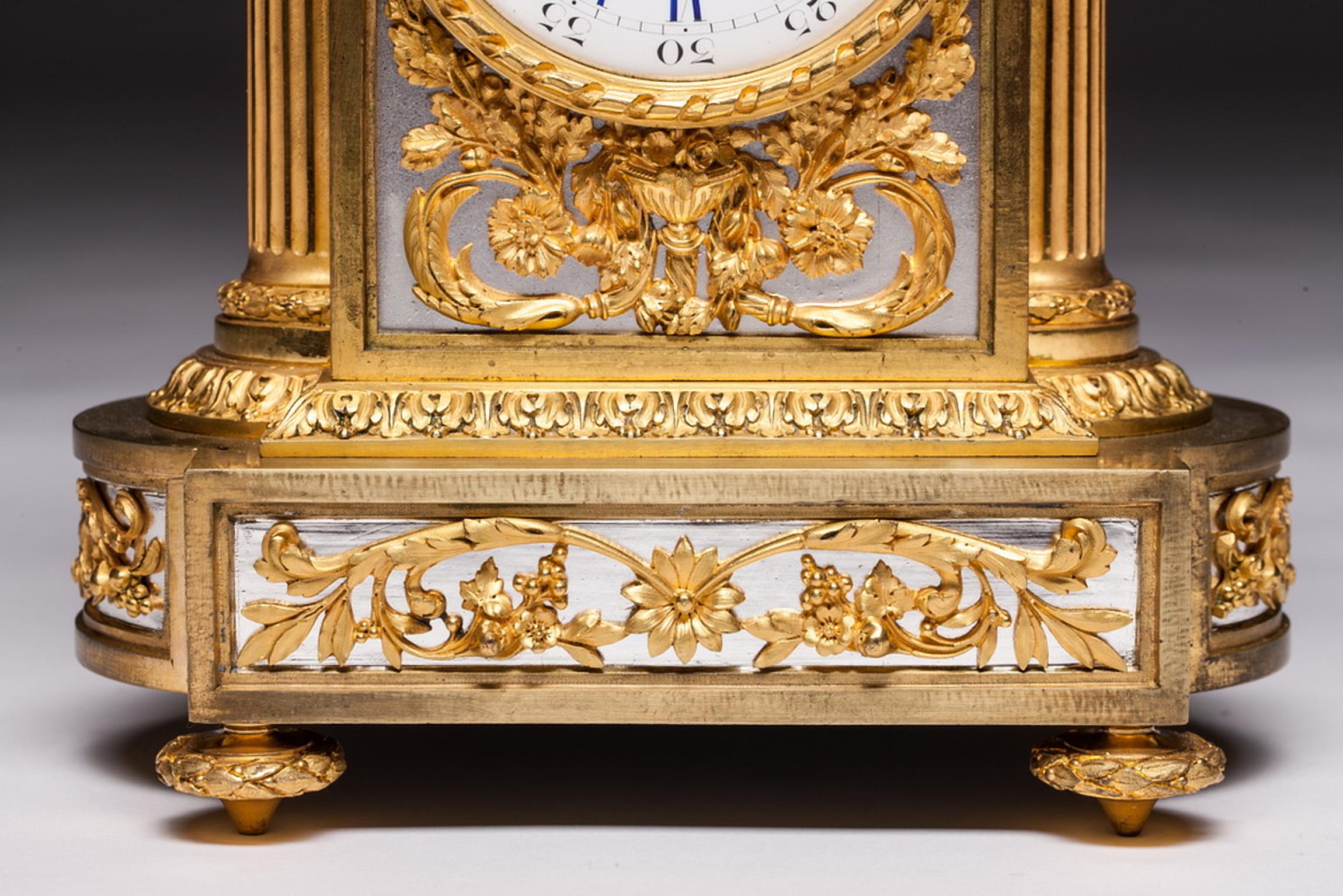 Bronze Antique French Mantel Clock by Victor Raingo Paris For Sale