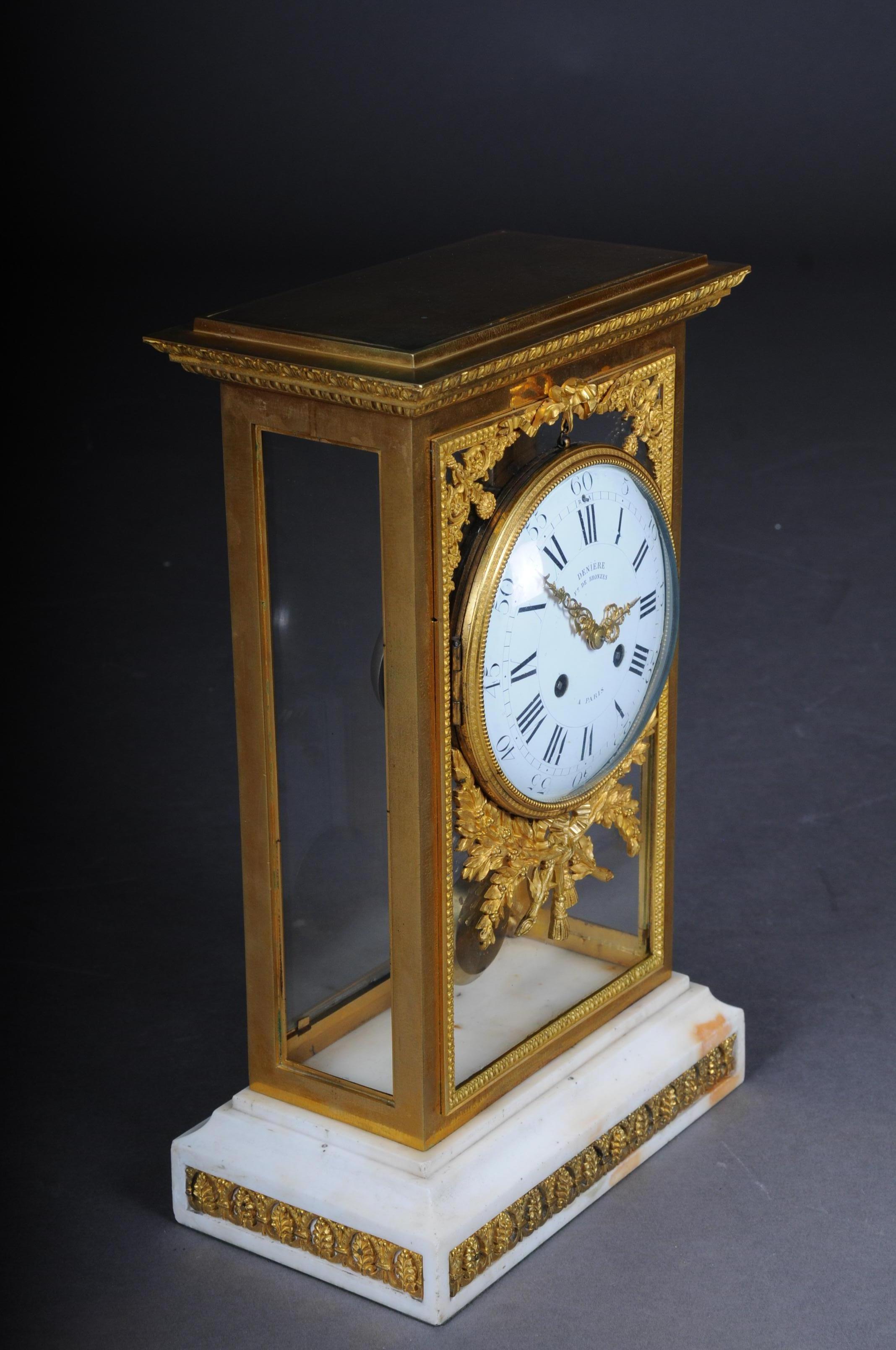 Antiker französischer Kaminsims/Uhr, Deniere a Paris, um 1880 im Angebot 3