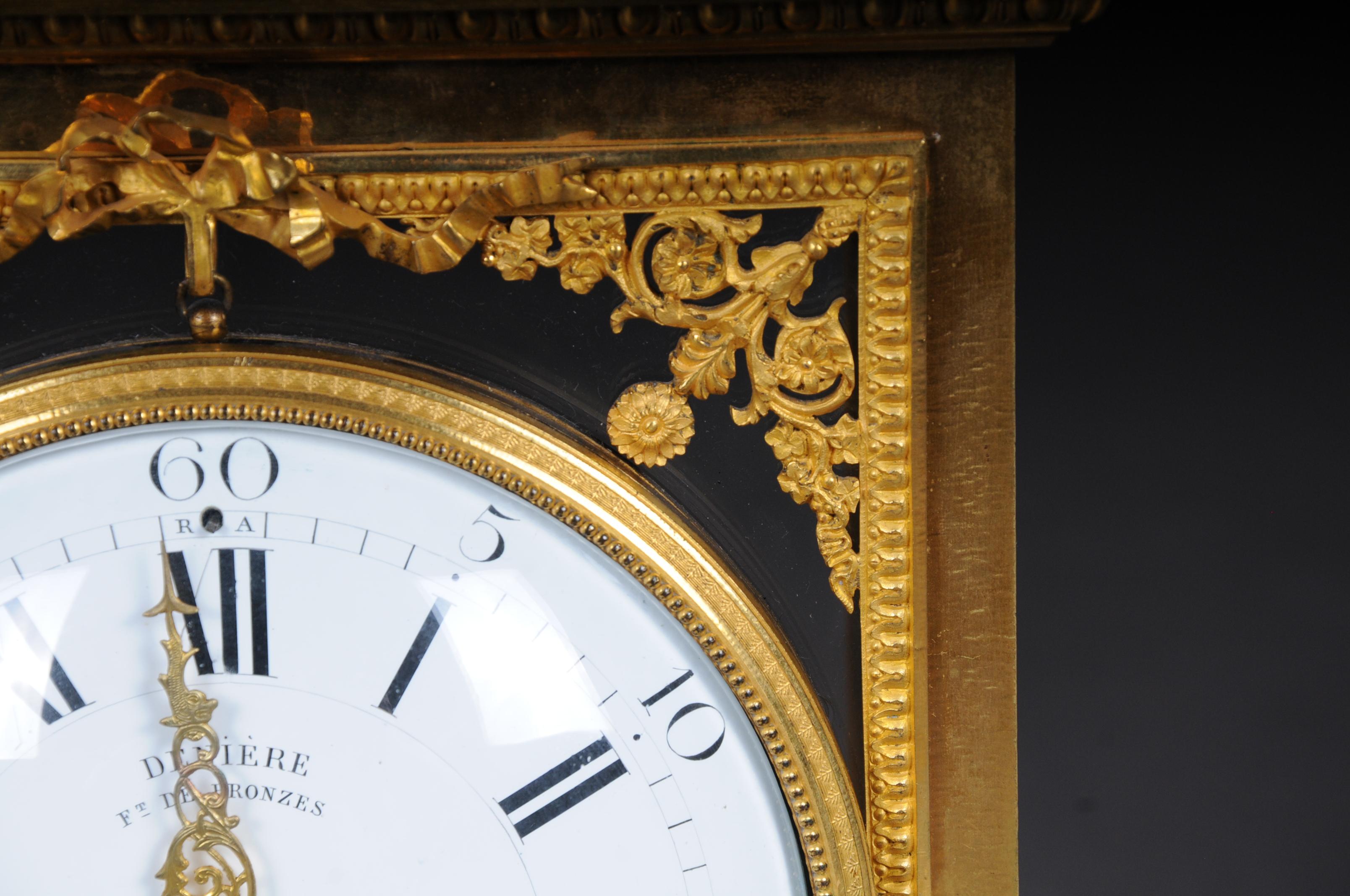 Antiker französischer Kaminsims/Uhr, Deniere a Paris, um 1880 (Vergoldet) im Angebot