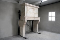 Antique French Mantelpiece with Trumeau, 18th Century, French Limestone