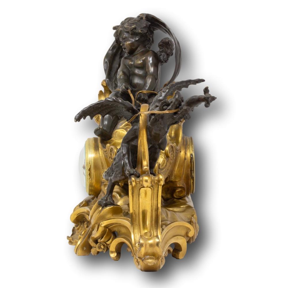 Antique French Mantle Chariot Clock François Linke In Good Condition For Sale In Newark, England