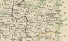 Antique French Map of Ille-et-Vilaine Region with Rennes, Saint-Malo, 1800s