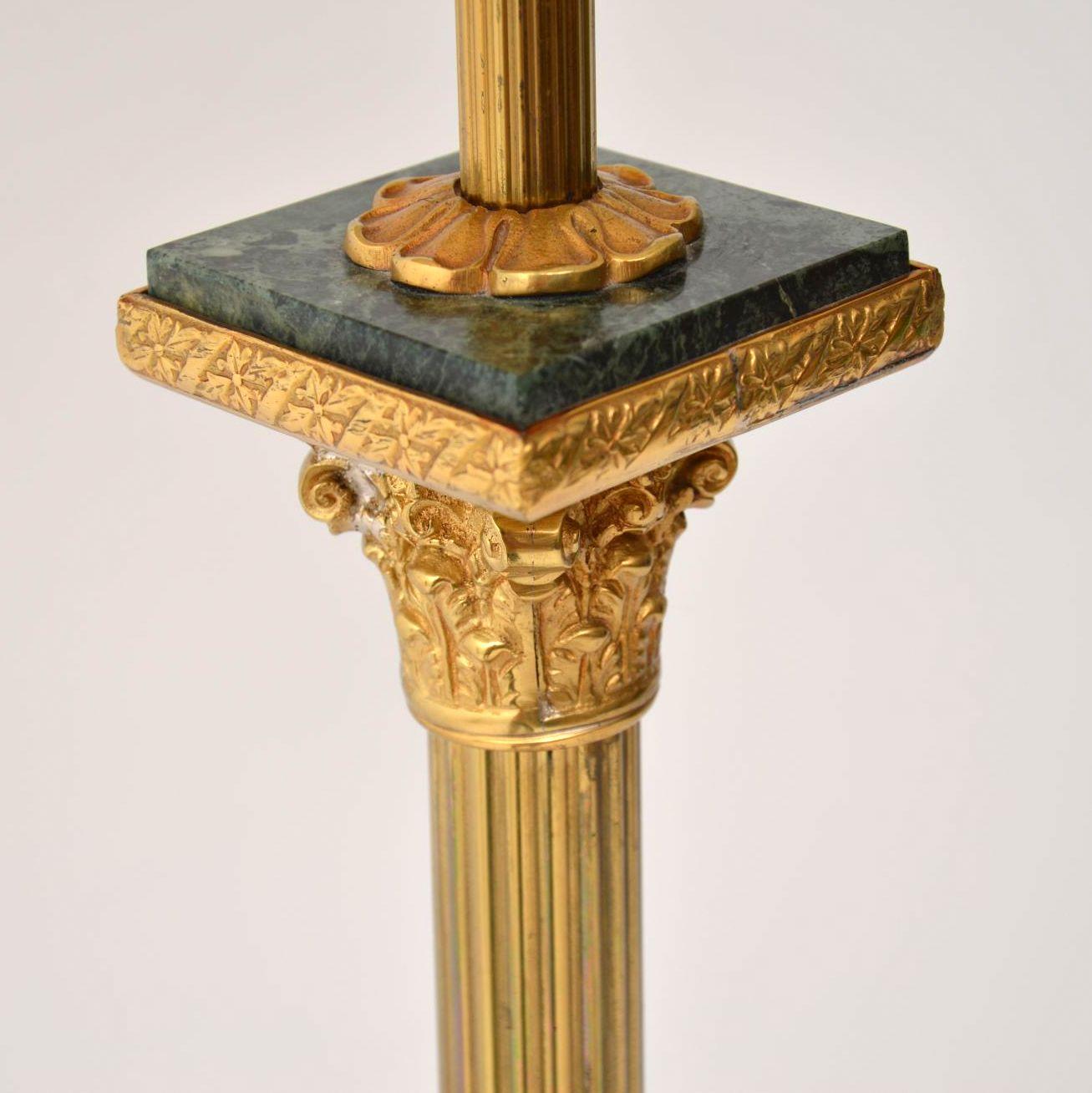 Mid-20th Century Antique French Marble and Brass Lamp