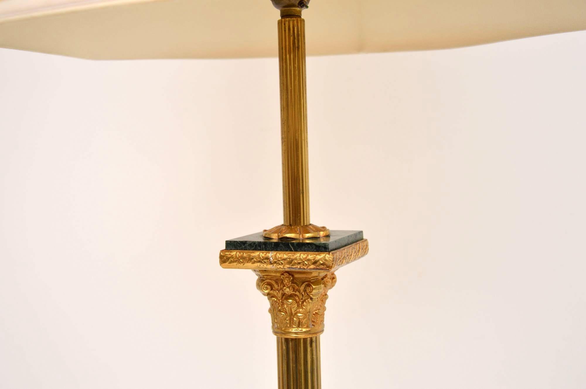 Antique French Marble and Brass Lamp 1