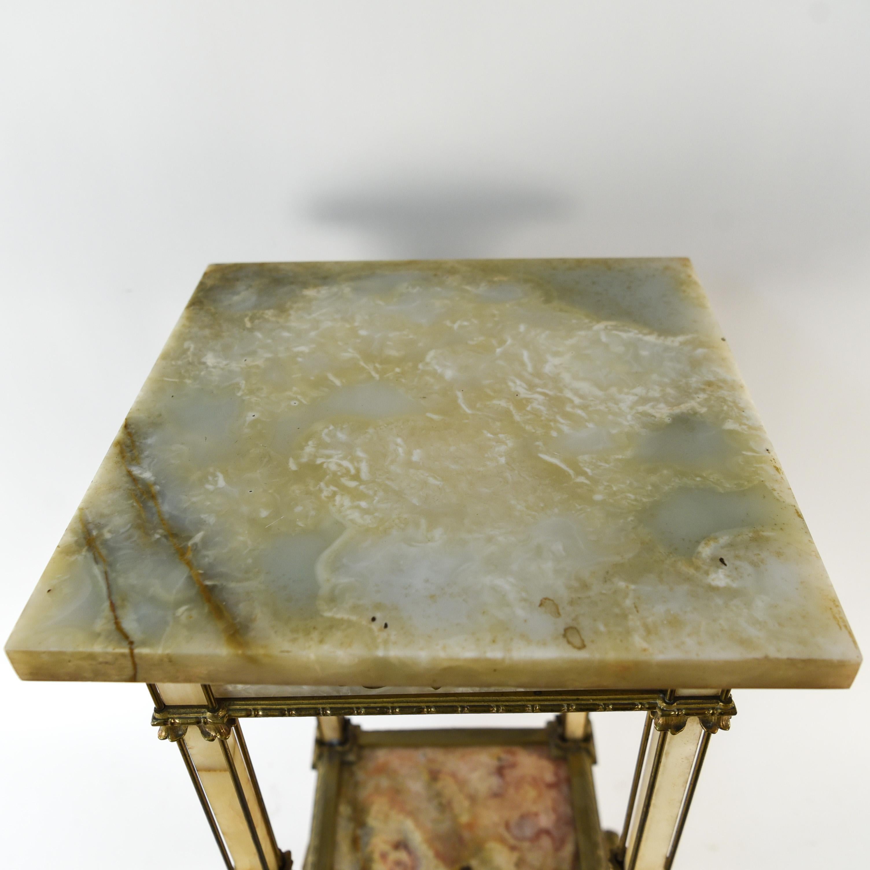 Antique French Marble and Brass Pedestal Stand 8