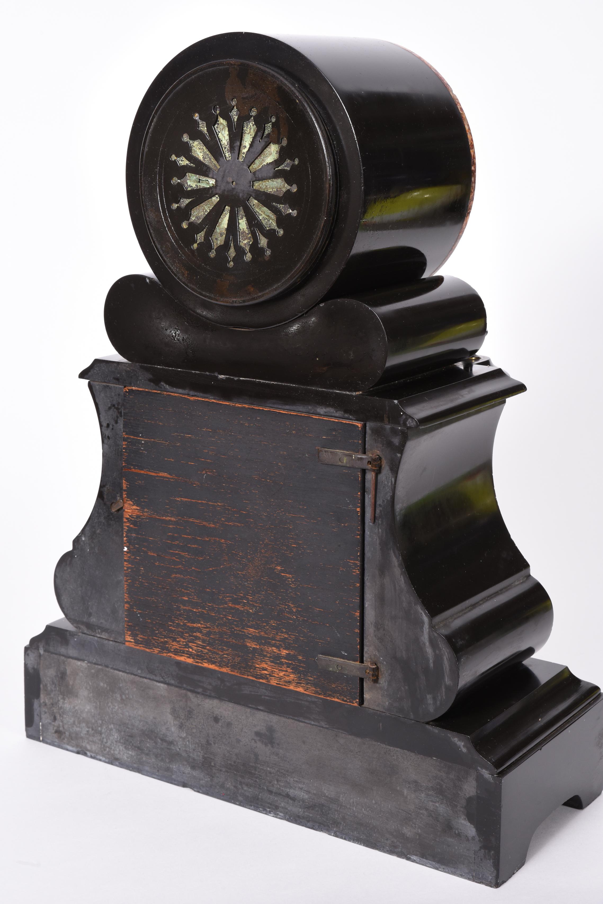 Late 19th Century Antique French Marble and Bronze Mantle Clock