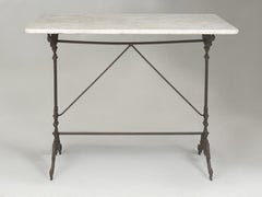 Antique French Marble and Cast Iron Bistro Table from the 1920's All original