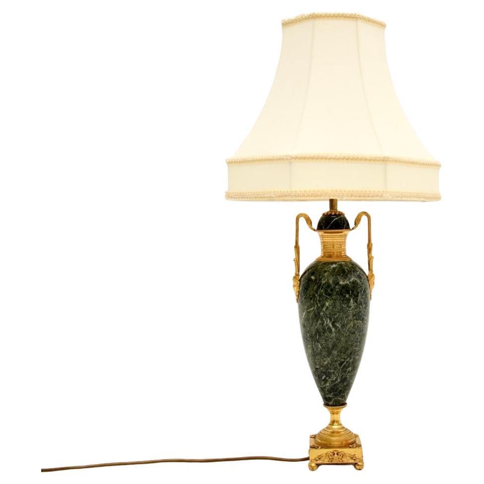 Antique French Marble and Gilt Metal Table Lamp