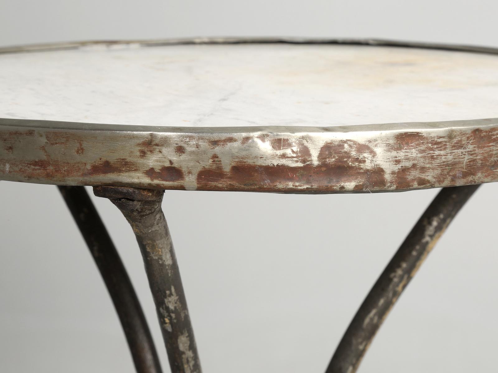 Antique French Marble and Iron Small Bistro Table 1
