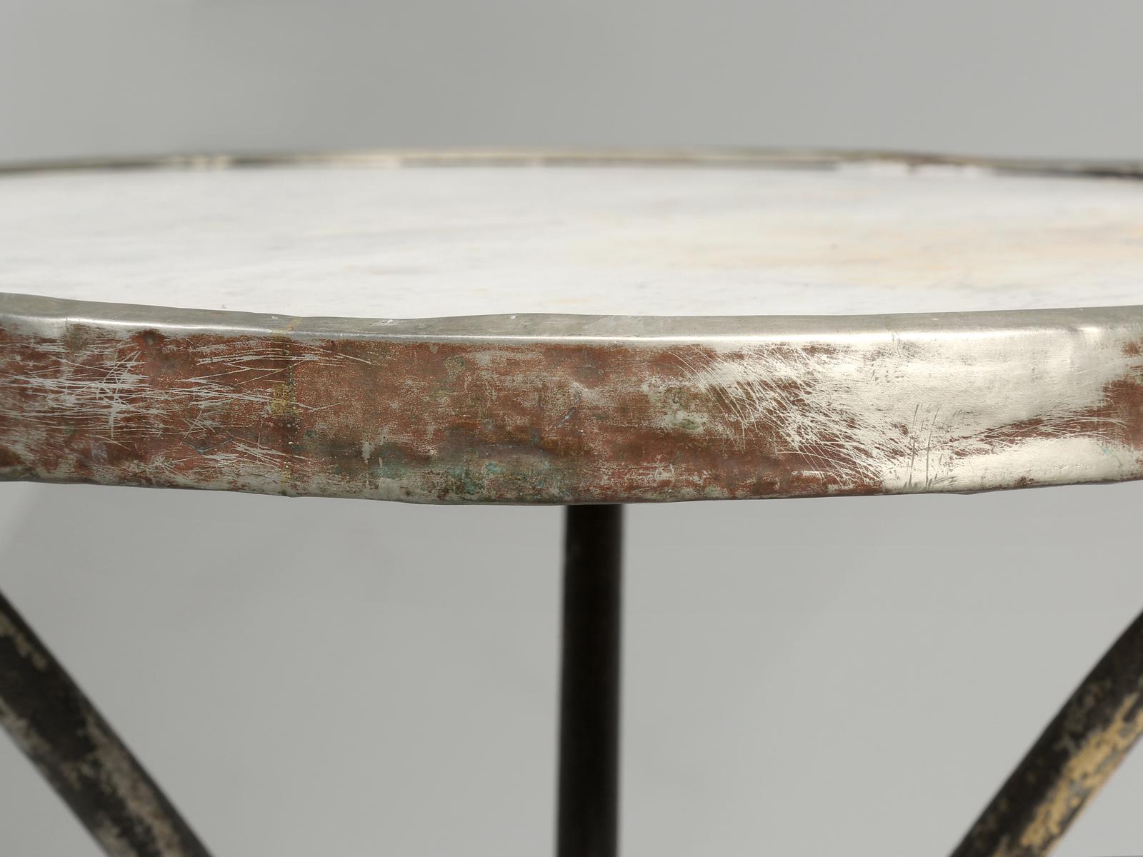 Antique French Marble and Iron Small Bistro Table 2