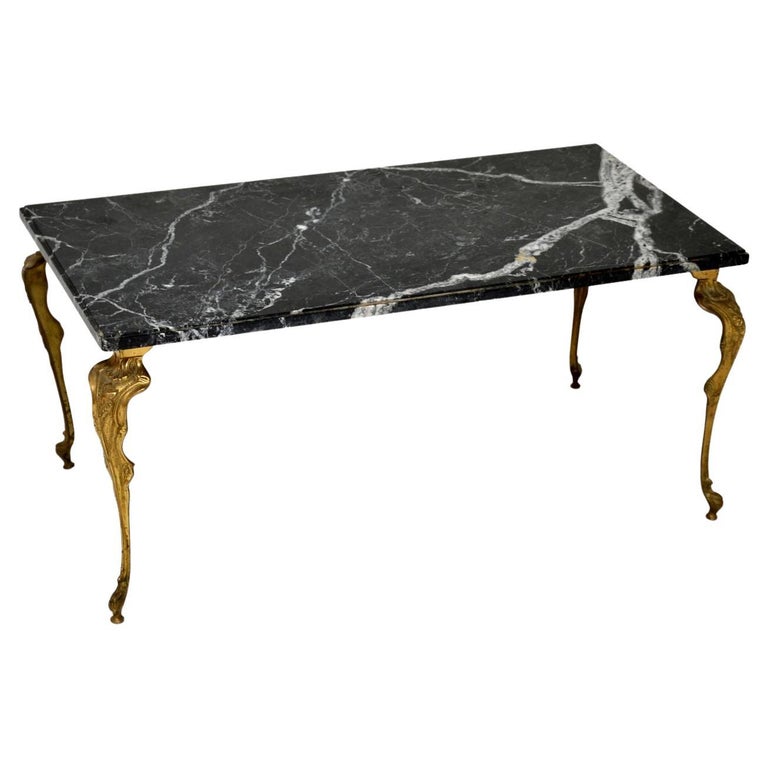 Antique French Marble and Brass Coffee Table at 1stDibs