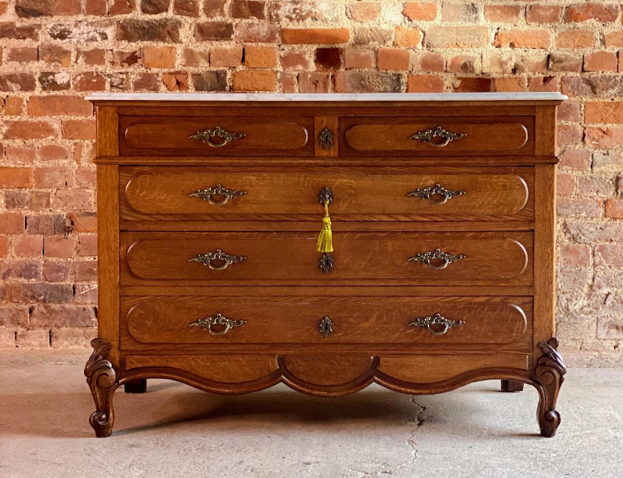 Antique French Marble Chest of Drawers Commode, France, circa 1890 5