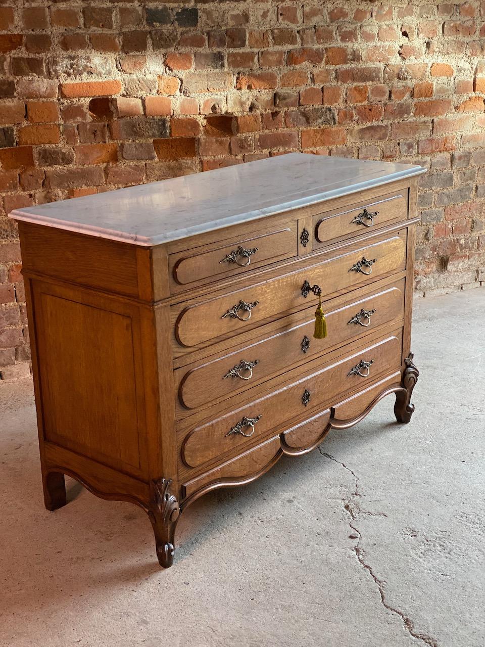 Antique French Marble Chest of Drawers Commode, France, circa 1890 6