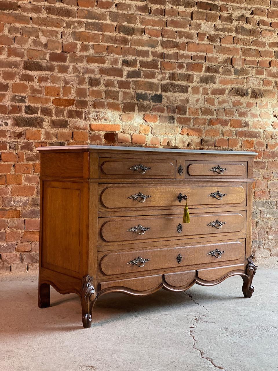 Antique French Marble Chest of Drawers Commode, France, circa 1890 7