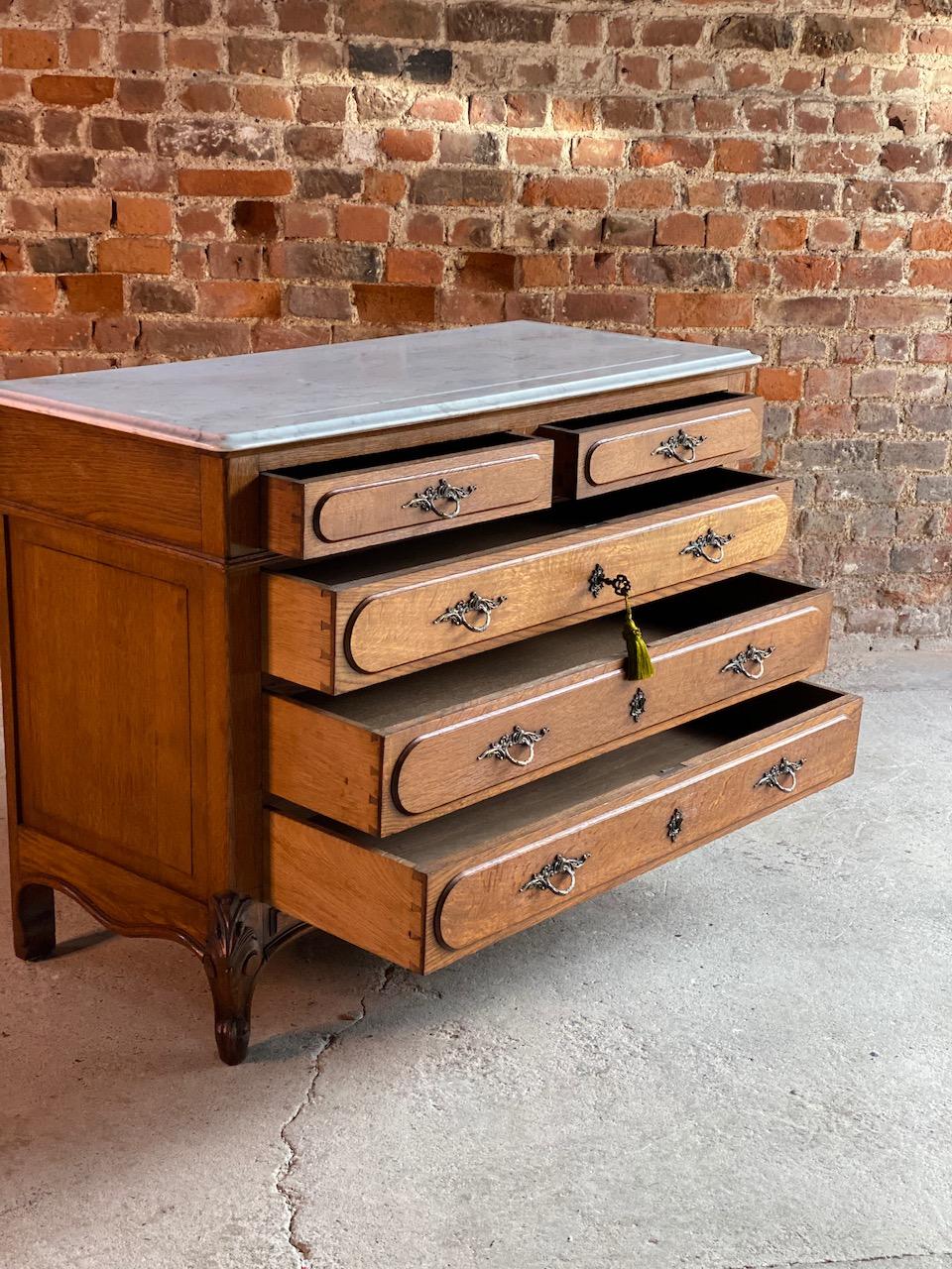 Antique French Marble Chest of Drawers Commode, France, circa 1890 In Good Condition In Longdon, Tewkesbury