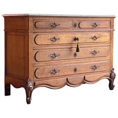 Antique French Marble Chest of Drawers Commode, France, circa 1890