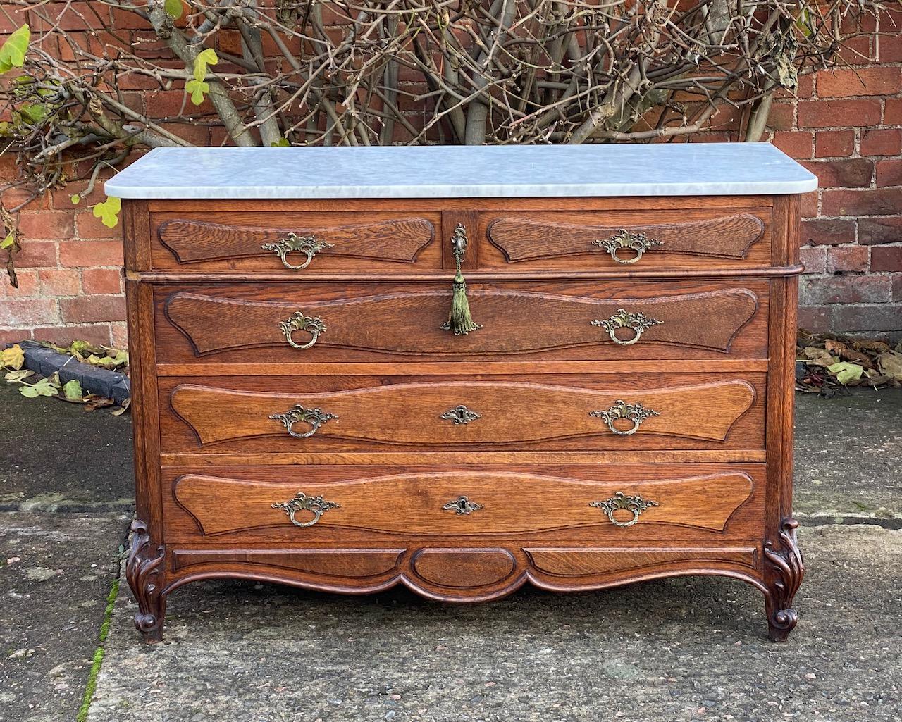 french marble top chest of drawers