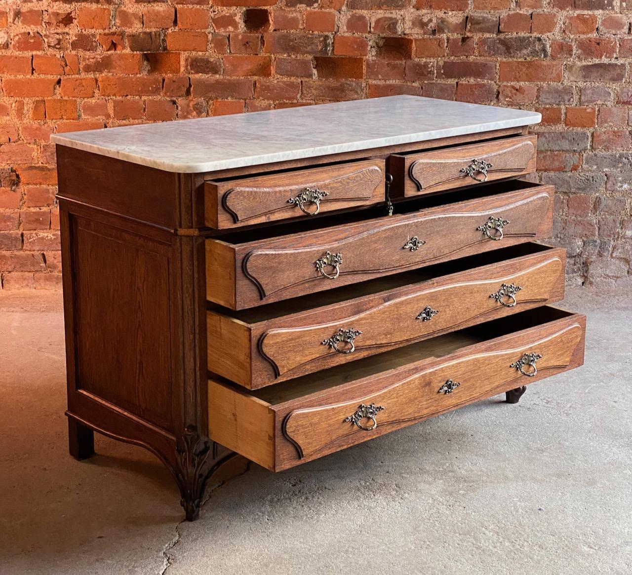 Late 19th Century Antique French Marble Chest of Drawers Commode France circa 1890 Number 12