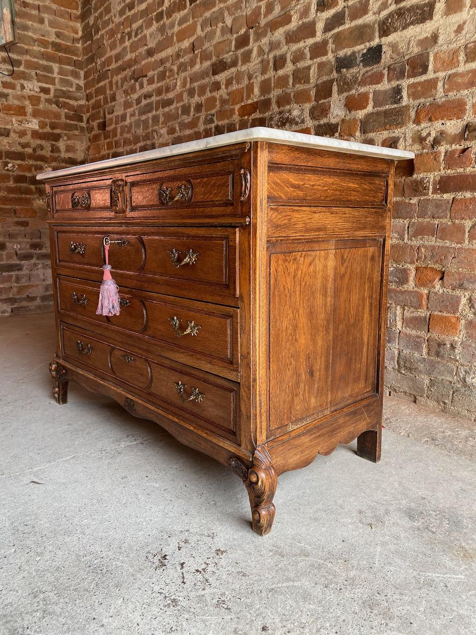 Late 19th Century Antique French Marble Chest of Drawers, France, circa 1890 Number 1