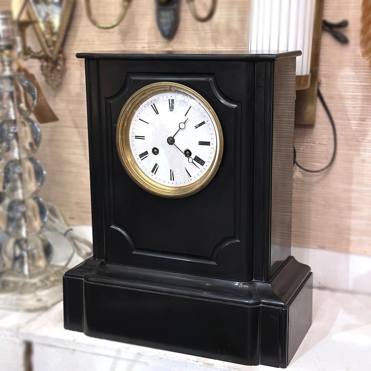 Early 20th Century Antique French Marble Clock For Sale