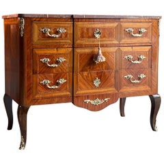 Antique French Marble Commode Chest of Drawers, France, Napoleon III, circa 1870