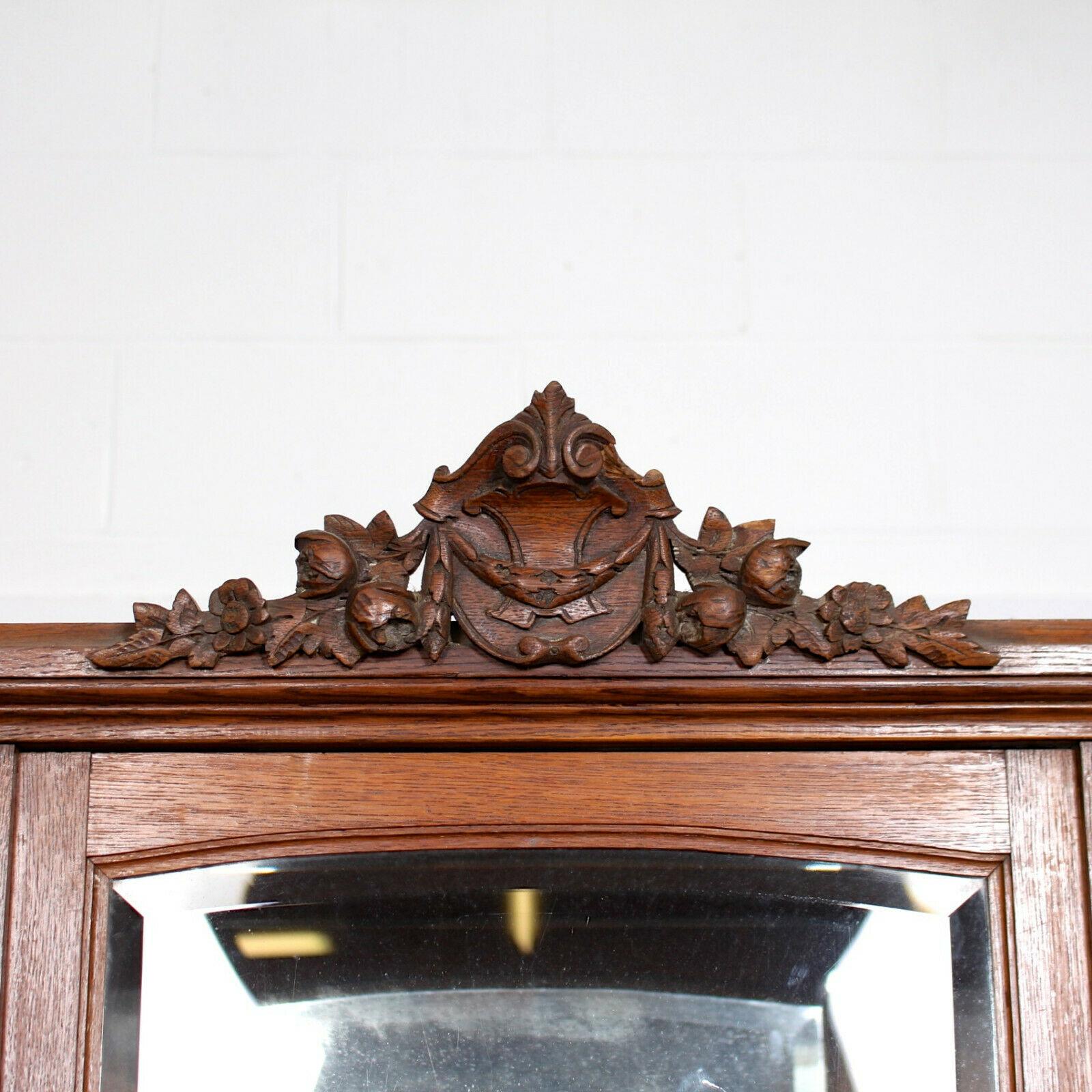 Antique French Marble Glazed Oak Dresser Buffet Display, 19th Century For Sale 2