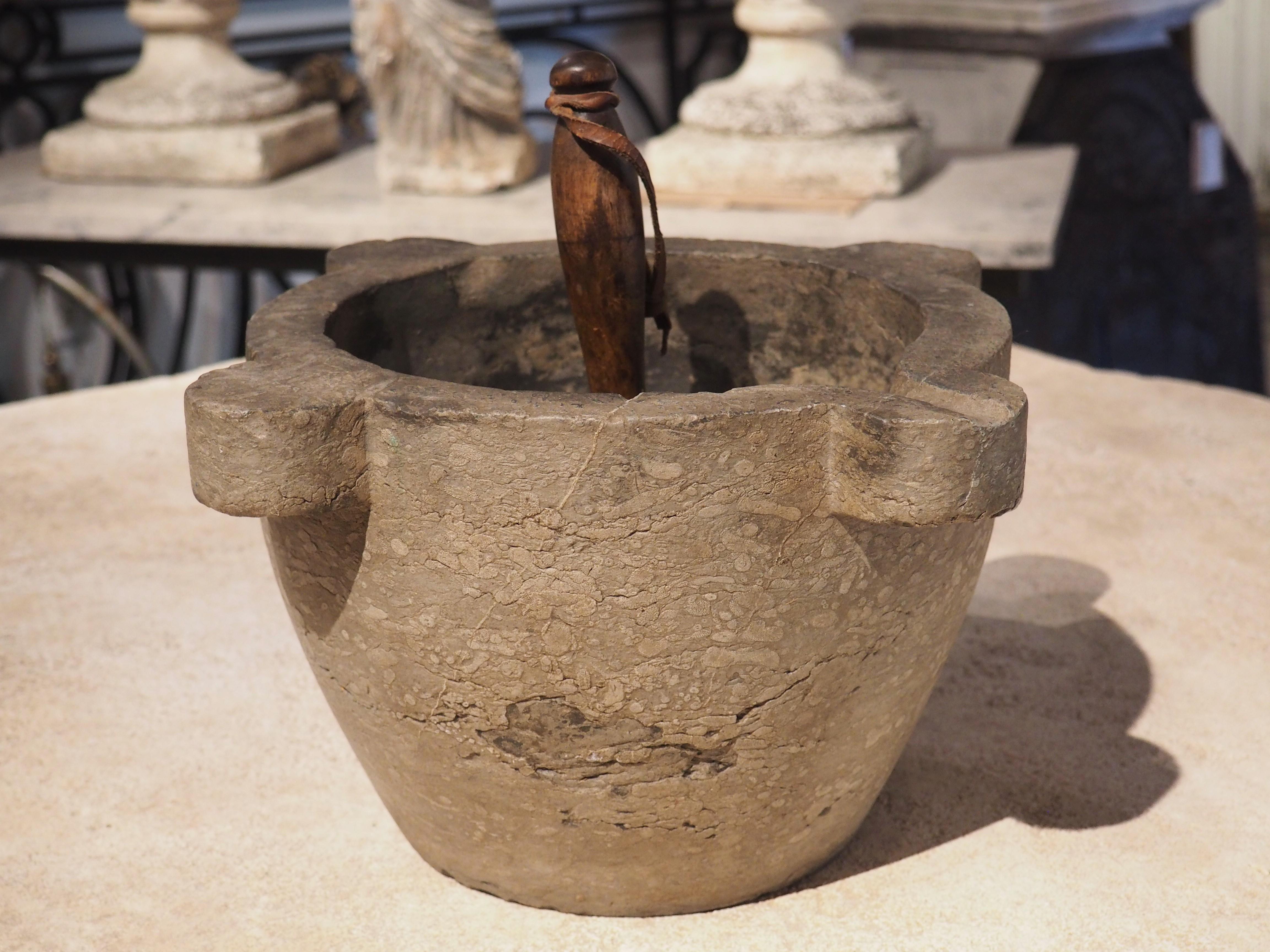Antique French Marble Mortar with Pestle, 19th Century For Sale 7