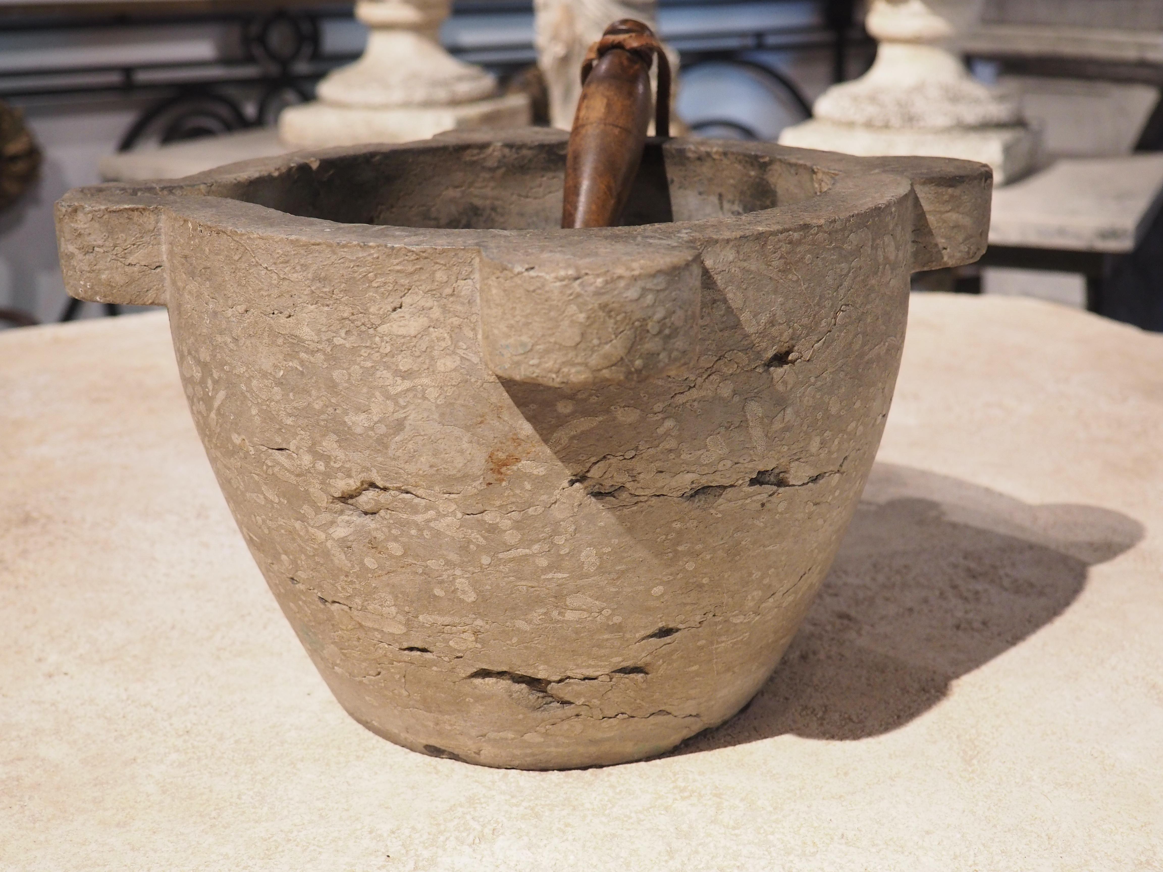 Antique French Marble Mortar with Pestle, 19th Century For Sale 3