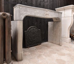 19th Century Antique French Marble Stone Fireplace Mantel