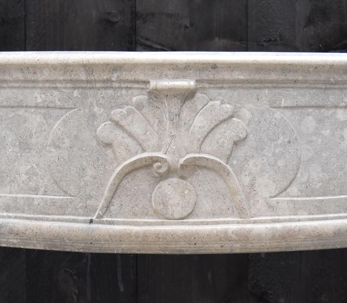 Mid-19th Century Antique French marble stone fireplace mantel 19th Century For Sale