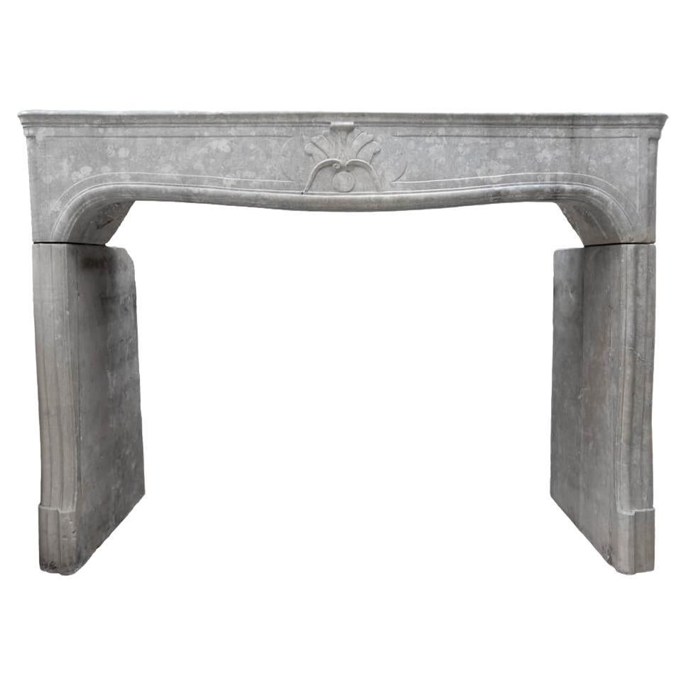 Antique French marble stone fireplace mantel 19th Century For Sale