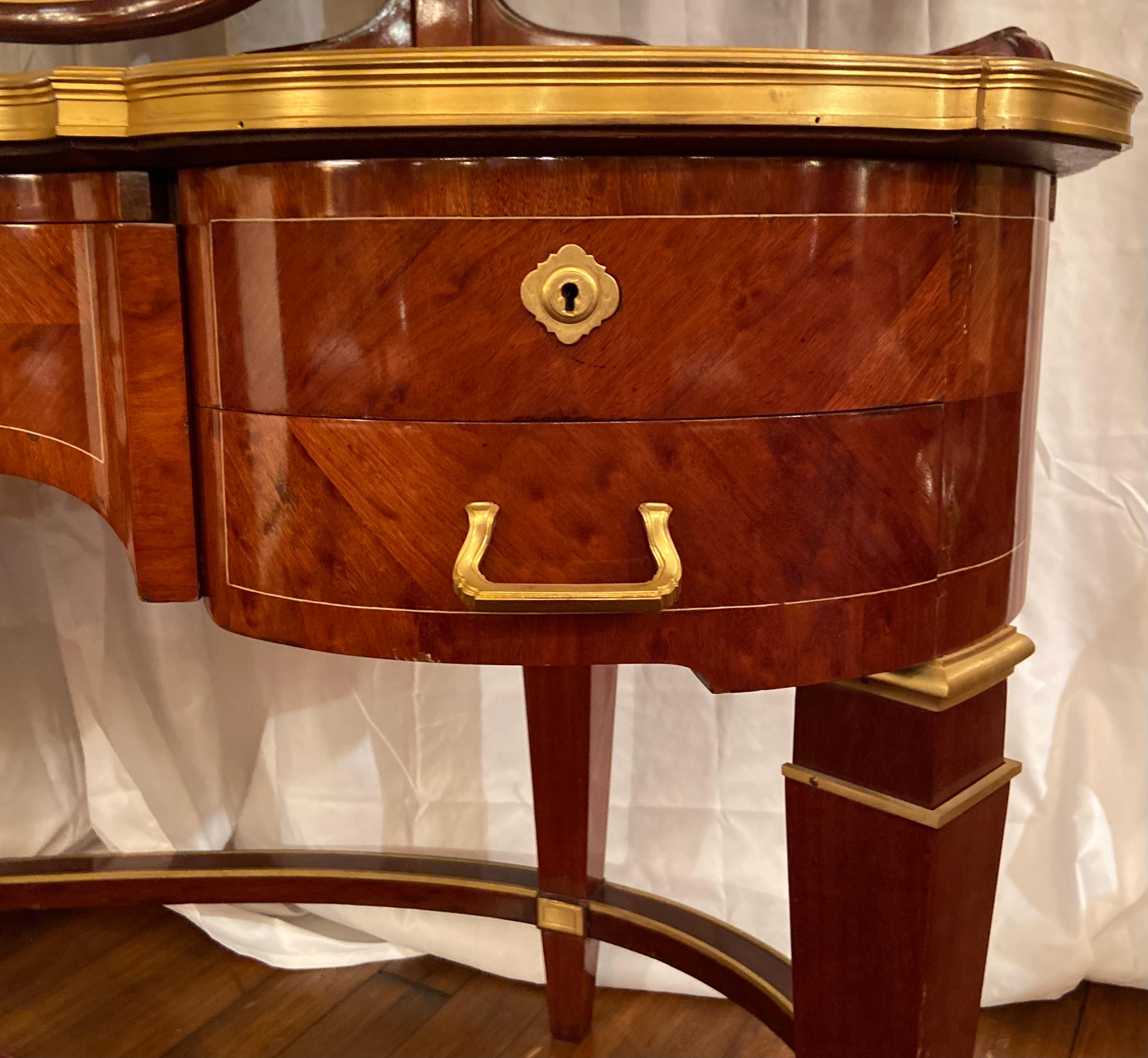 antique three mirror vanity