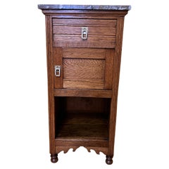 Used French Marble Top Bedside Table