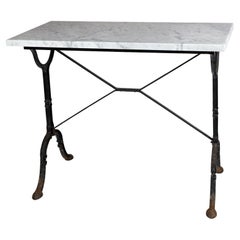 Antique French Marble Top Bistro Table, circa 1920