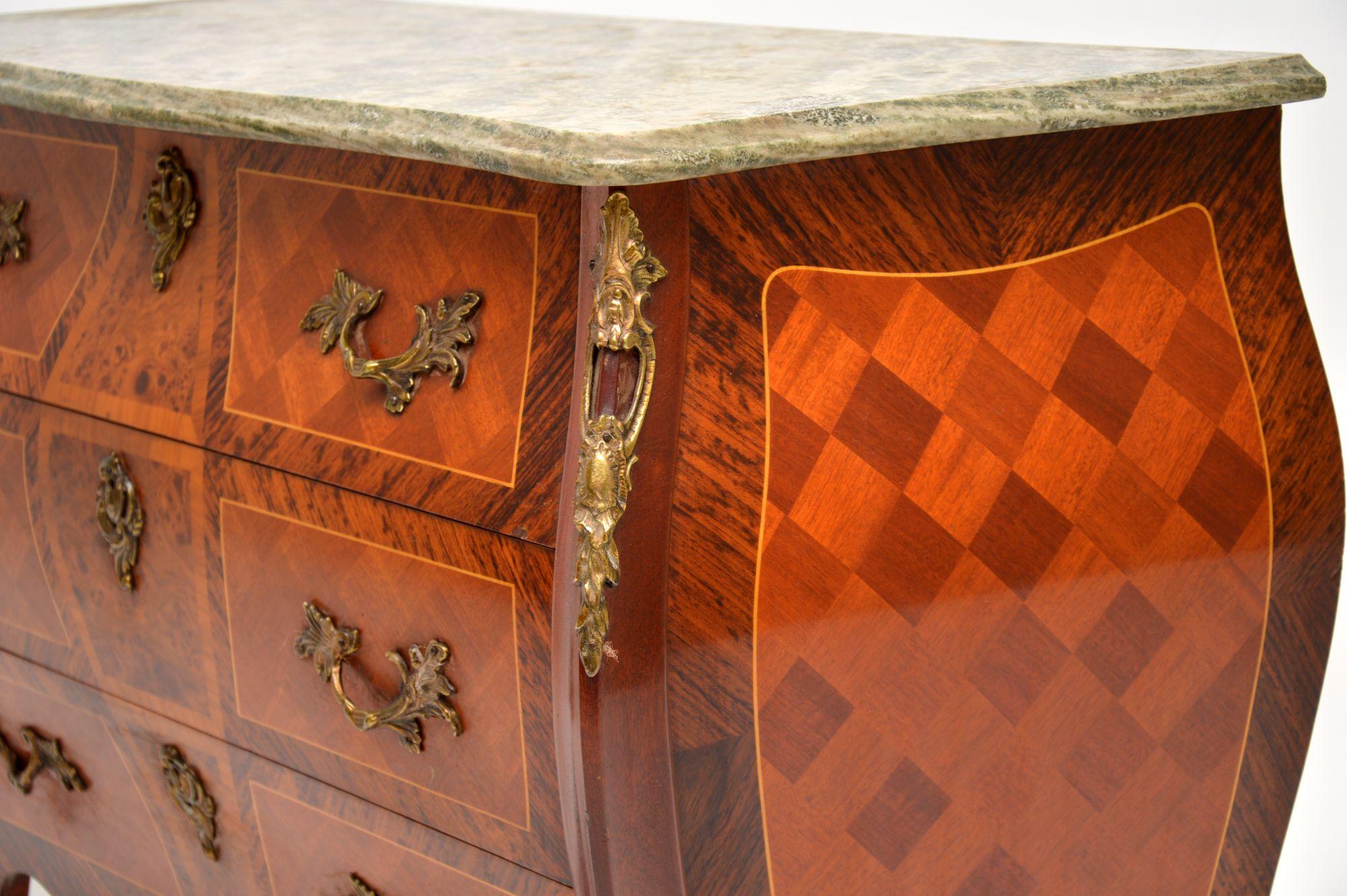 Antique French Marble-Top Bombe Chest 5