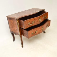 Antique French Marble Top Bombe Commode