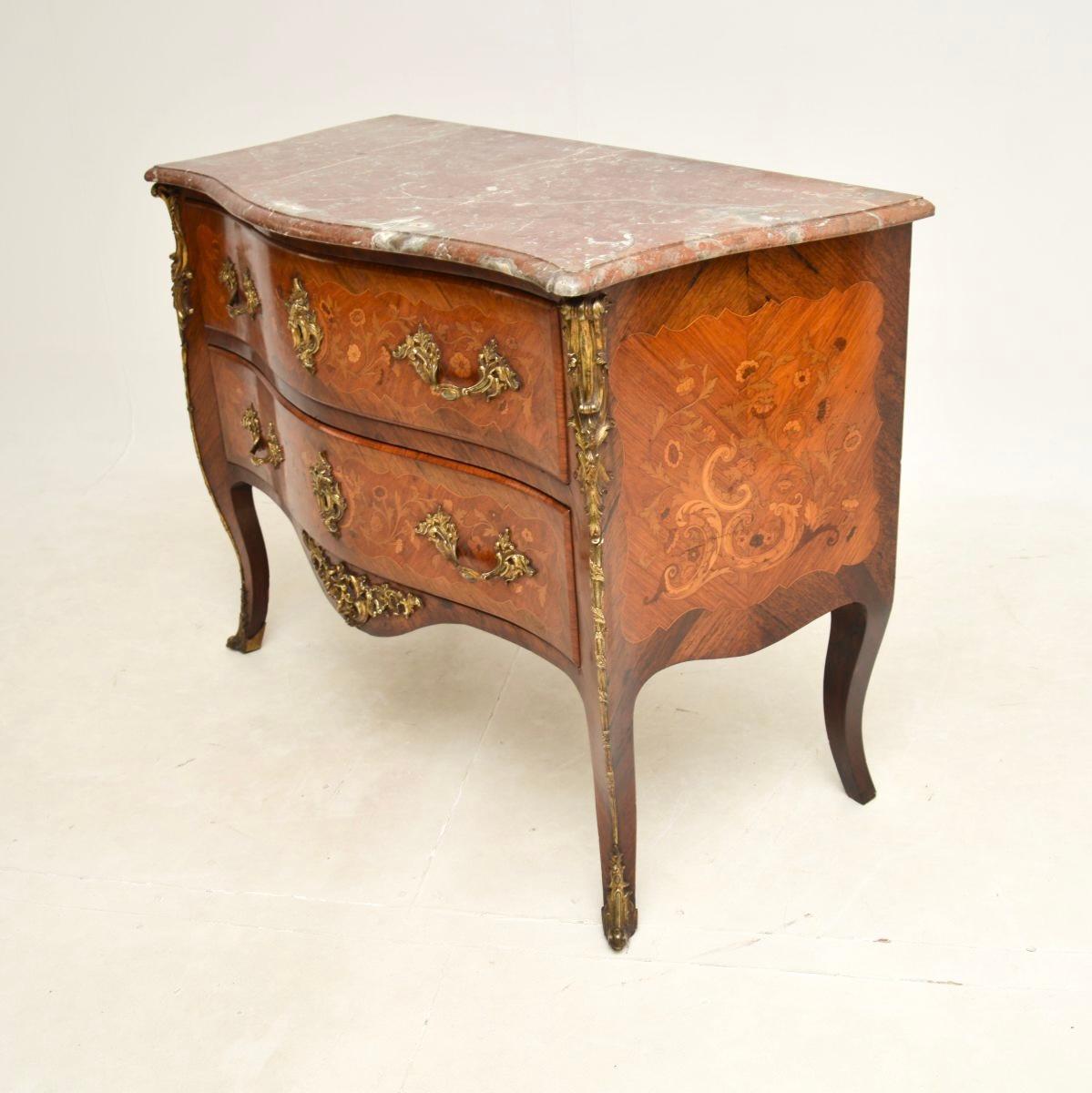 Antique French Marble Top Bombe Commode In Good Condition For Sale In London, GB