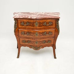 Antique French Marble Top Bombe Commode