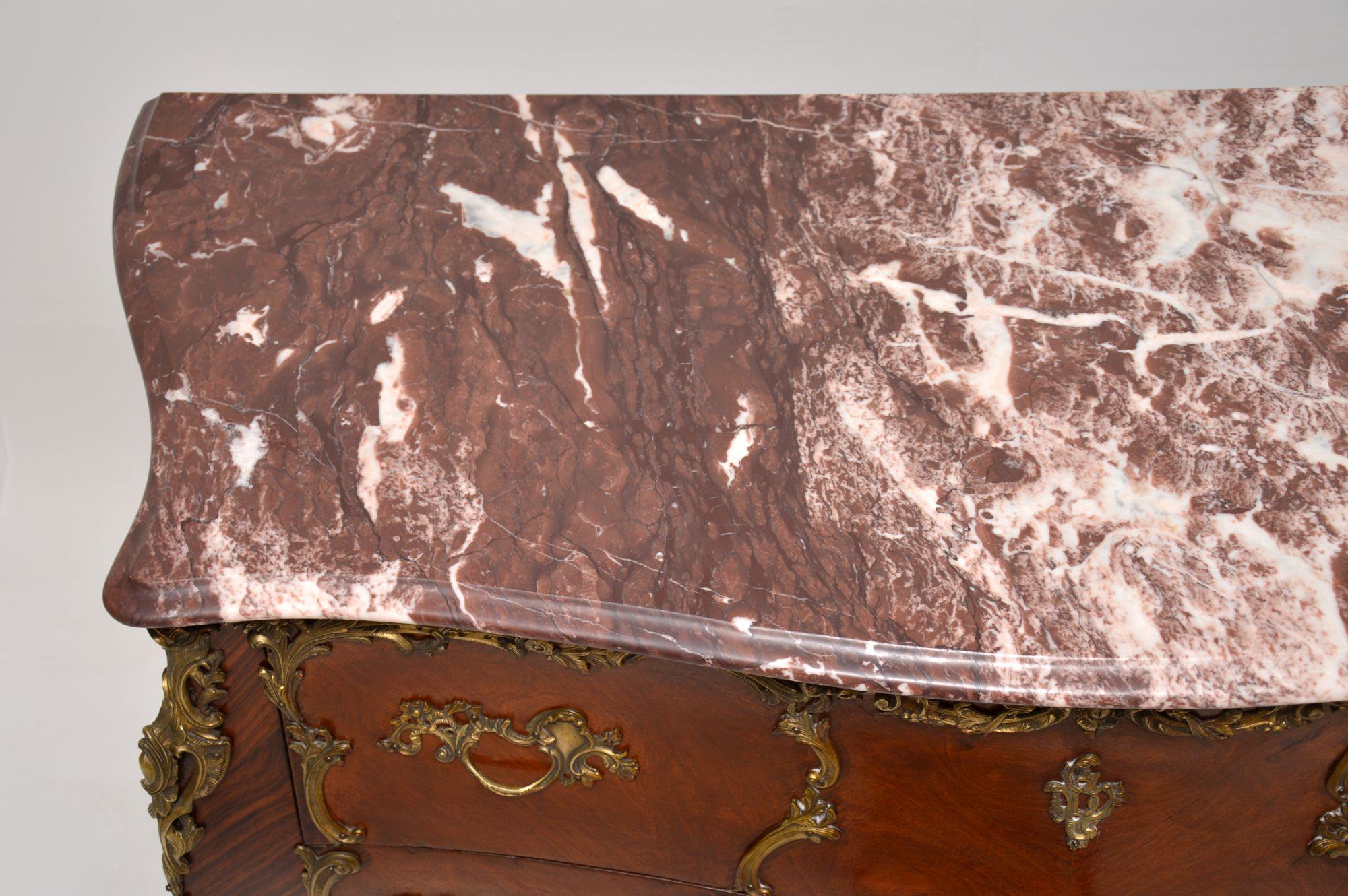 Late 19th Century Antique French Marble Top Bombe Commode