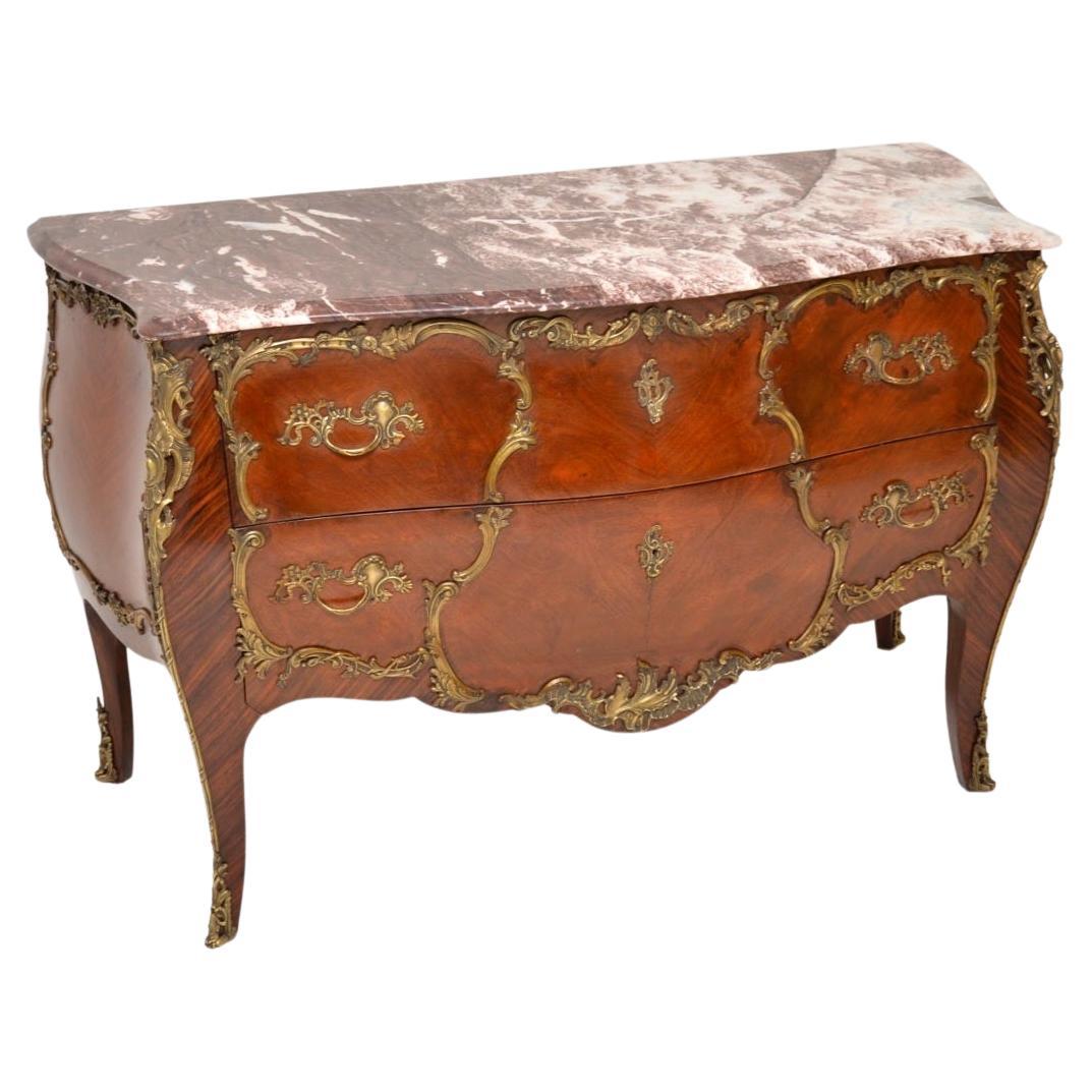 Antique French Marble Top Bombe Commode