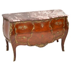 Antique French Marble Top Bombe Commode