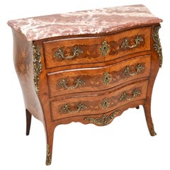 Antique French Marble Top Bombe Commode