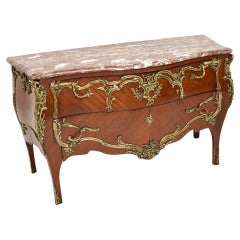 Antique French Marble Top Bombe Commode Owned by Lilly Langtree