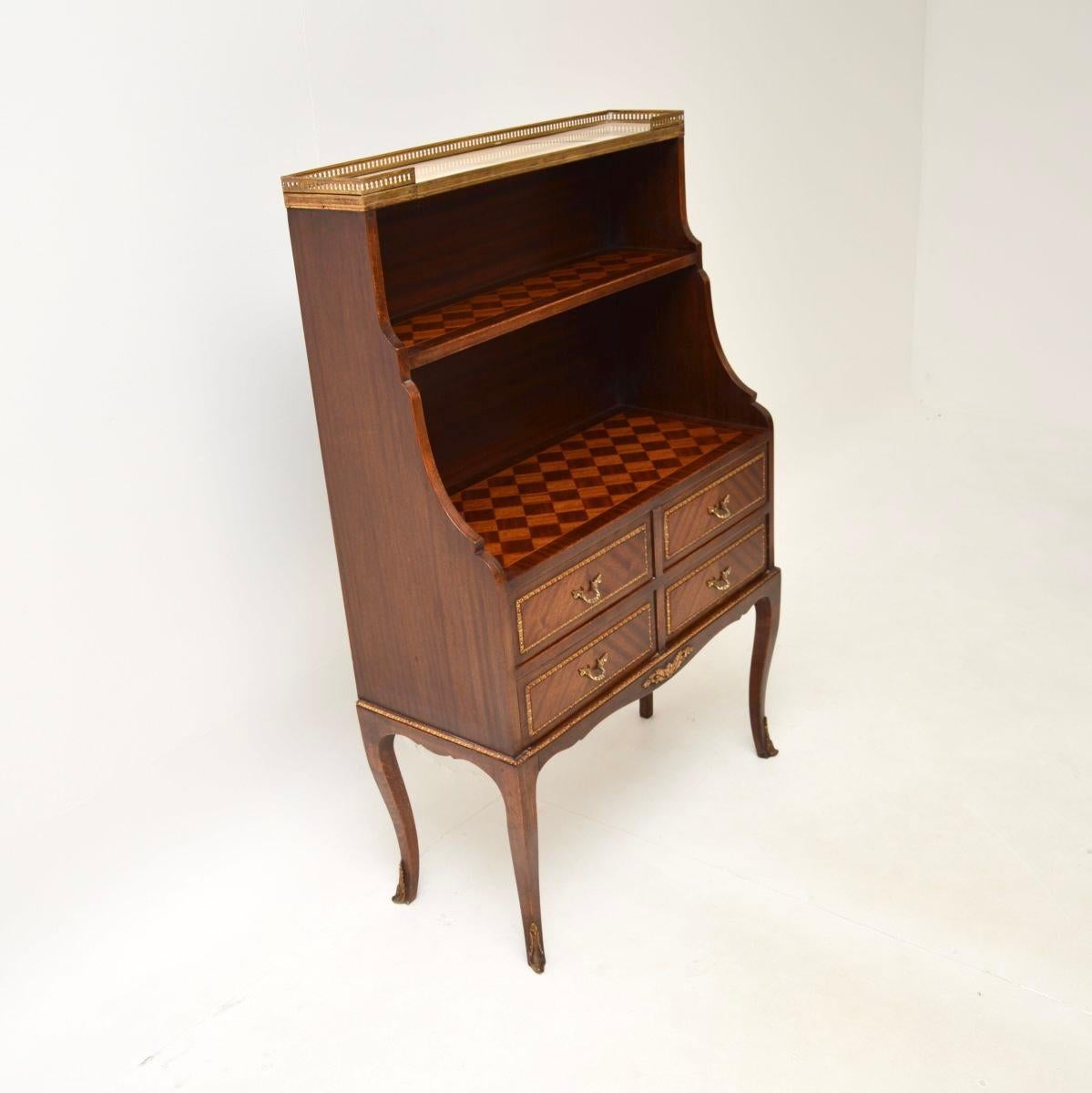Louis XVI Antique French Marble Top Bookcase For Sale