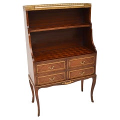 Antique French Marble Top Bookcase